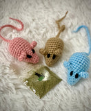 ‘Nip Stuffed, Handmade Cat Toy Mice