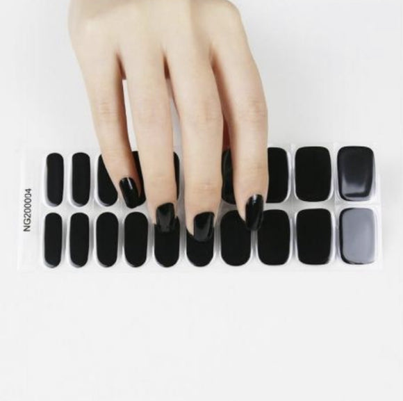 Jet Black - Semi-cured gel wraps (SCG): UV lamp required.